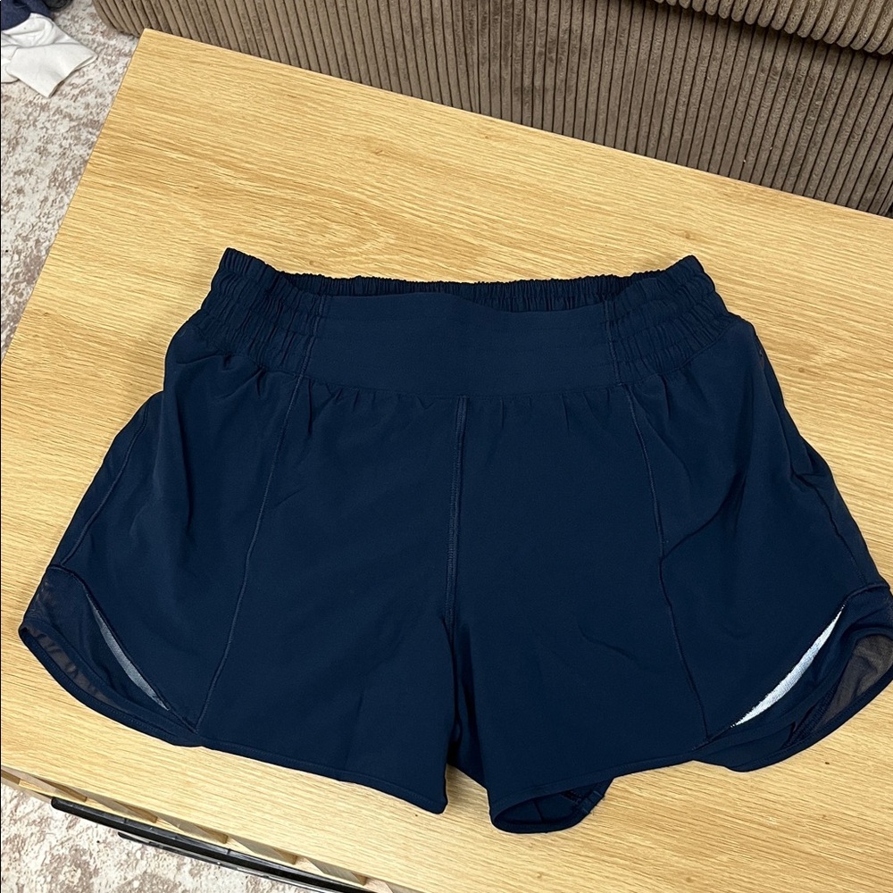 Lulu lemon Hotty Hot high rise 4 inch  Navy Blue Shorts